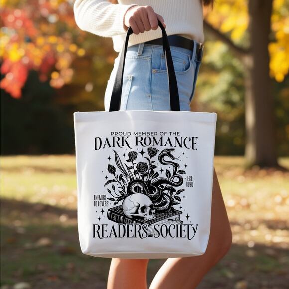 Dark Romance Readers Bibliophile Book Lovers Tote Bag - Picture 3 of 3